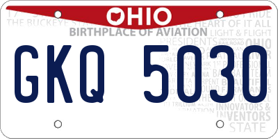 OH license plate GKQ5030