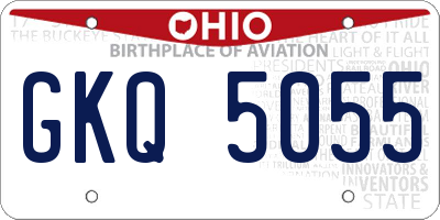 OH license plate GKQ5055