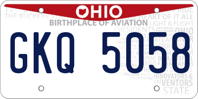 OH license plate GKQ5058