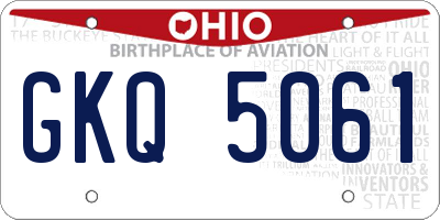 OH license plate GKQ5061