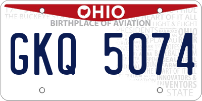 OH license plate GKQ5074