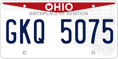 OH license plate GKQ5075