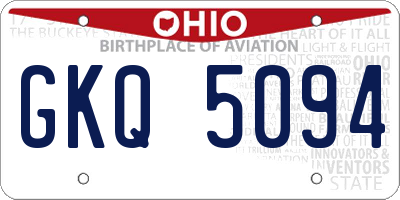 OH license plate GKQ5094