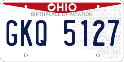 OH license plate GKQ5127