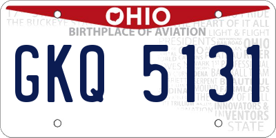 OH license plate GKQ5131