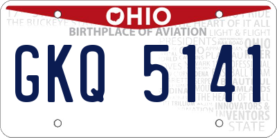 OH license plate GKQ5141