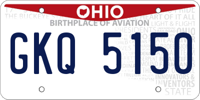 OH license plate GKQ5150