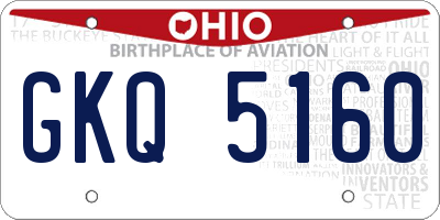 OH license plate GKQ5160