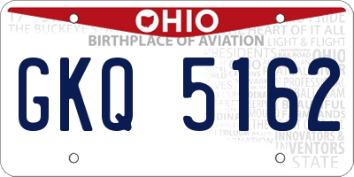 OH license plate GKQ5162