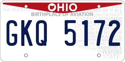 OH license plate GKQ5172