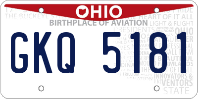OH license plate GKQ5181