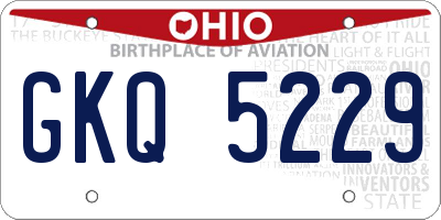 OH license plate GKQ5229