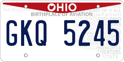 OH license plate GKQ5245