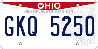 OH license plate GKQ5250