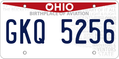 OH license plate GKQ5256