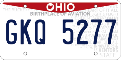 OH license plate GKQ5277