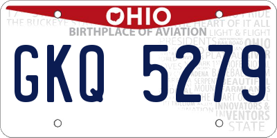OH license plate GKQ5279