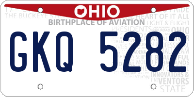 OH license plate GKQ5282