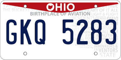 OH license plate GKQ5283
