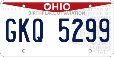 OH license plate GKQ5299