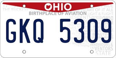 OH license plate GKQ5309