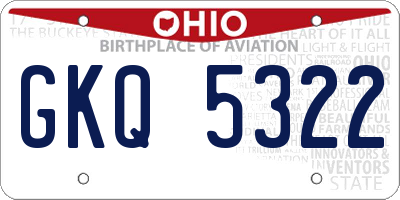 OH license plate GKQ5322