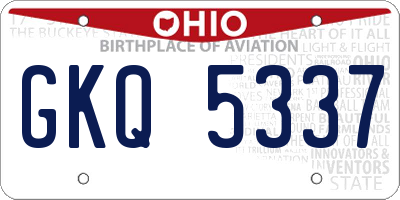 OH license plate GKQ5337