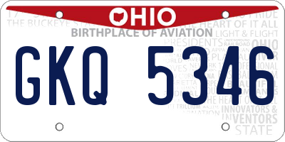 OH license plate GKQ5346