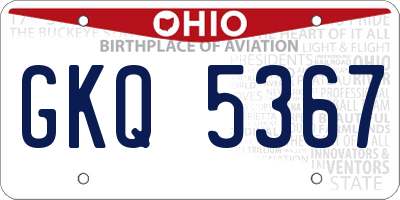OH license plate GKQ5367