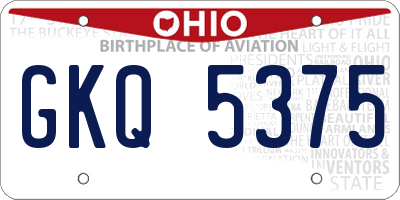 OH license plate GKQ5375