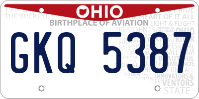 OH license plate GKQ5387