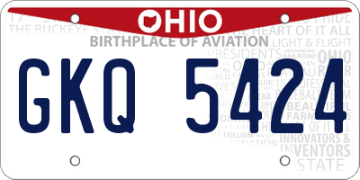 OH license plate GKQ5424
