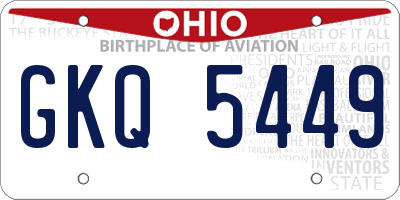 OH license plate GKQ5449