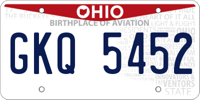 OH license plate GKQ5452