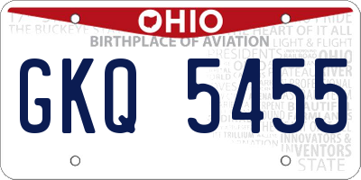 OH license plate GKQ5455