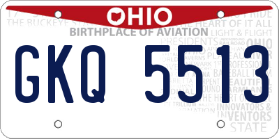 OH license plate GKQ5513