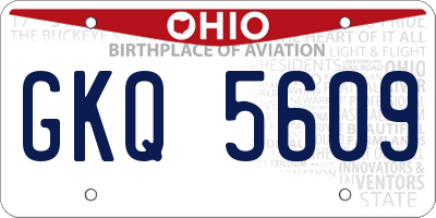 OH license plate GKQ5609