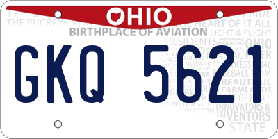 OH license plate GKQ5621