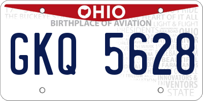 OH license plate GKQ5628