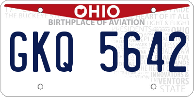 OH license plate GKQ5642