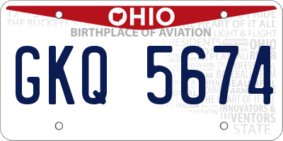 OH license plate GKQ5674