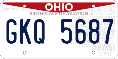 OH license plate GKQ5687
