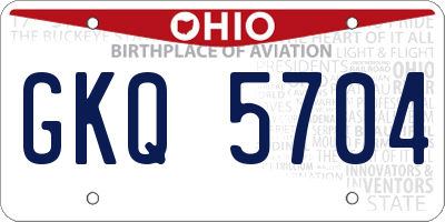 OH license plate GKQ5704