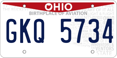OH license plate GKQ5734