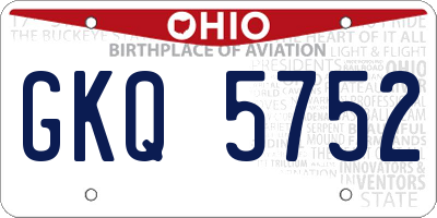OH license plate GKQ5752