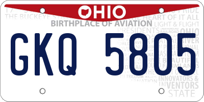 OH license plate GKQ5805