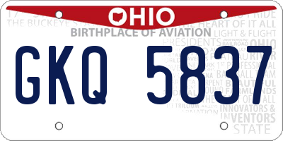 OH license plate GKQ5837