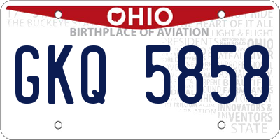 OH license plate GKQ5858