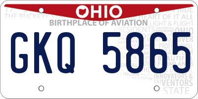 OH license plate GKQ5865