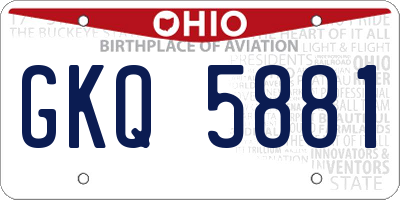 OH license plate GKQ5881